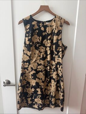 Hyacinth House Sleeveless Black and Tan Sheath Dress